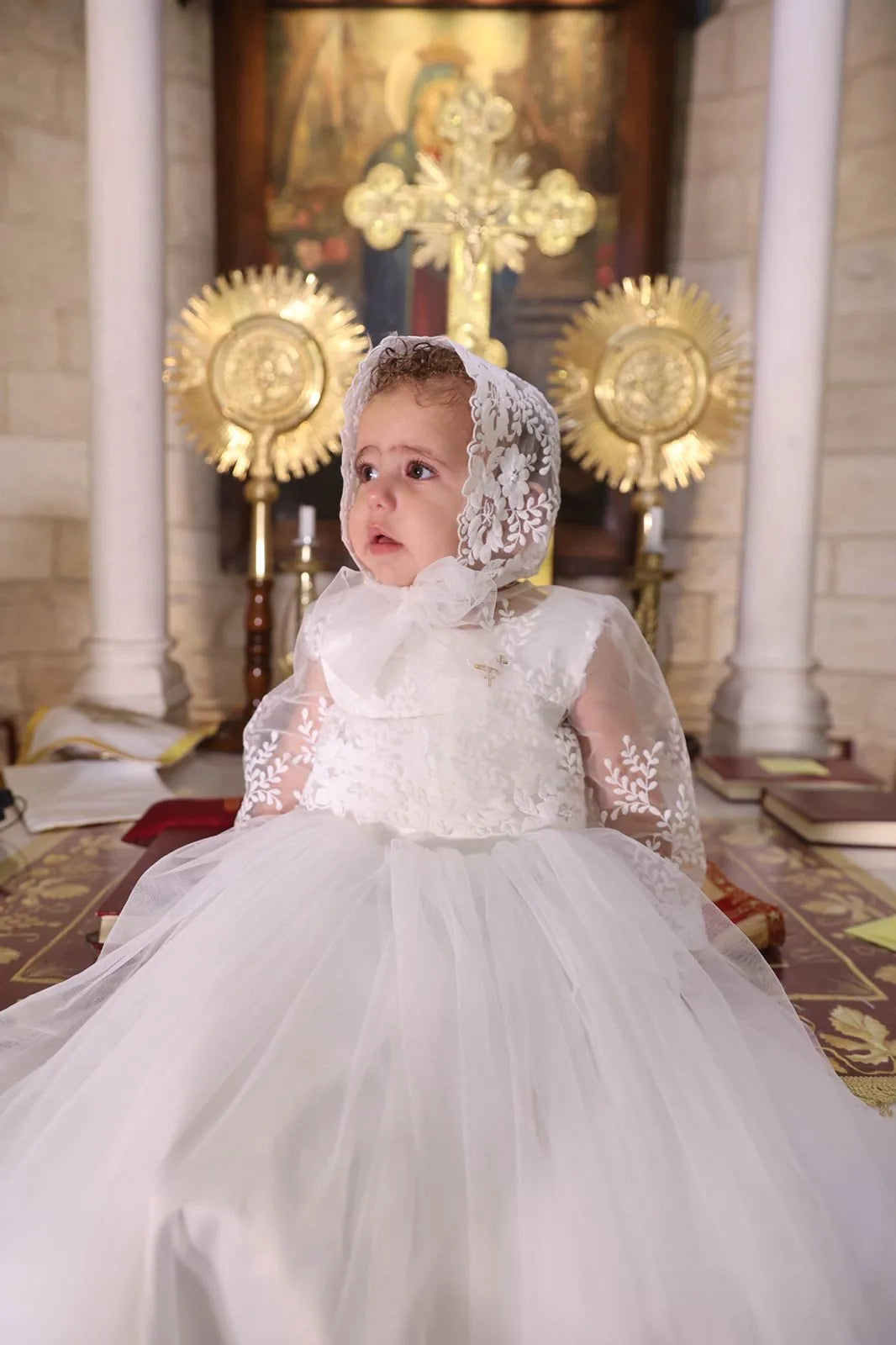 Maria Christening Gown With Bonnet - 1001 LF