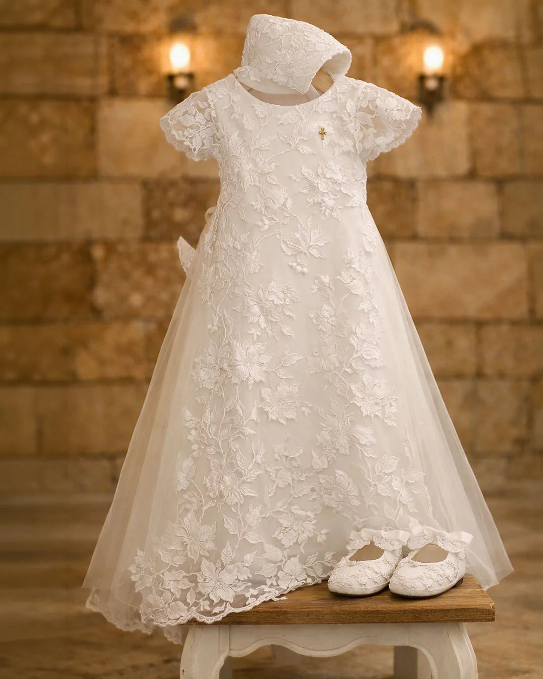 Sofia Christening Gown With Bonnet - 1003 LF