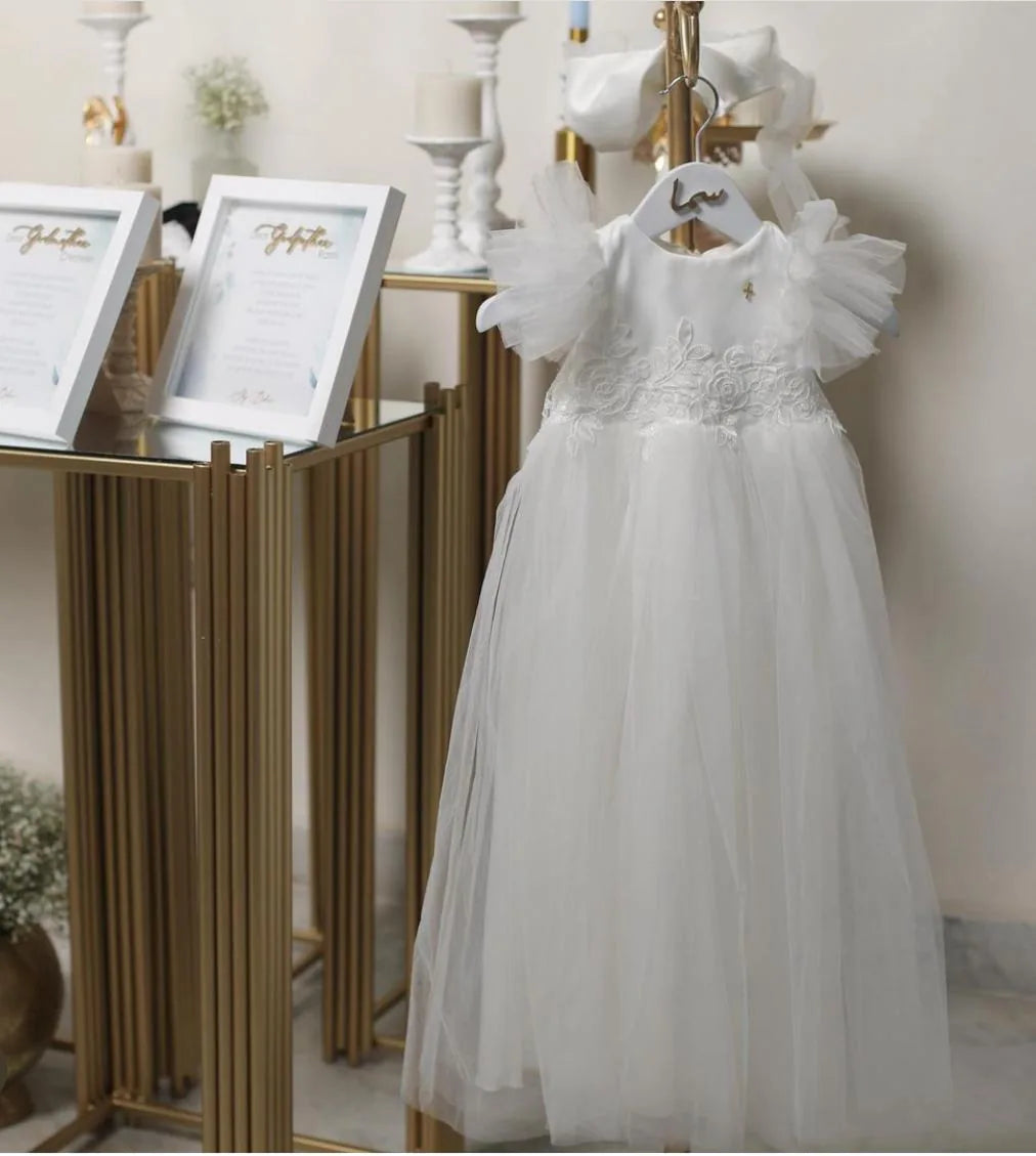 Lara Christening Gown With Bonnet - 1018 LF