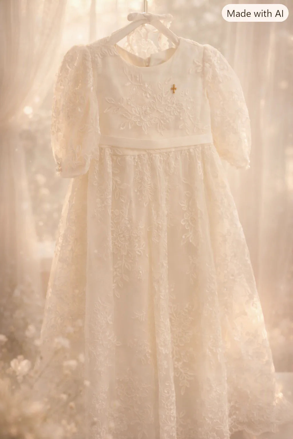 Mia Christening Gown With Bonnet - 1022 LF