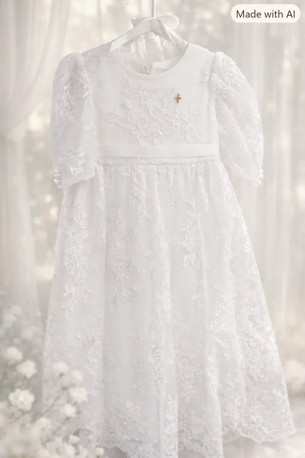 Mia Christening Gown With Bonnet - 1022 LF