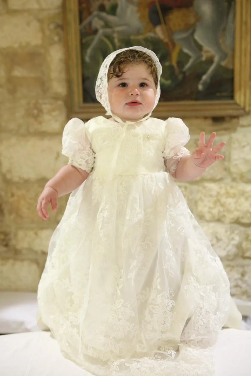 Mia Christening Gown With Bonnet - 1022 LF