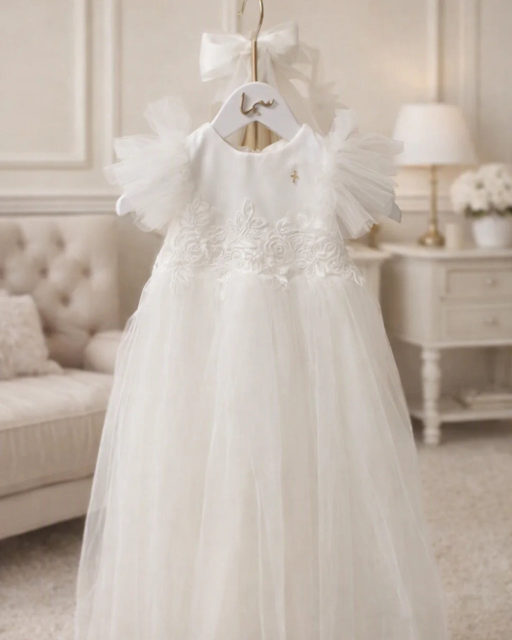 Grace Christening Gown With Bonnet - 1028 LF