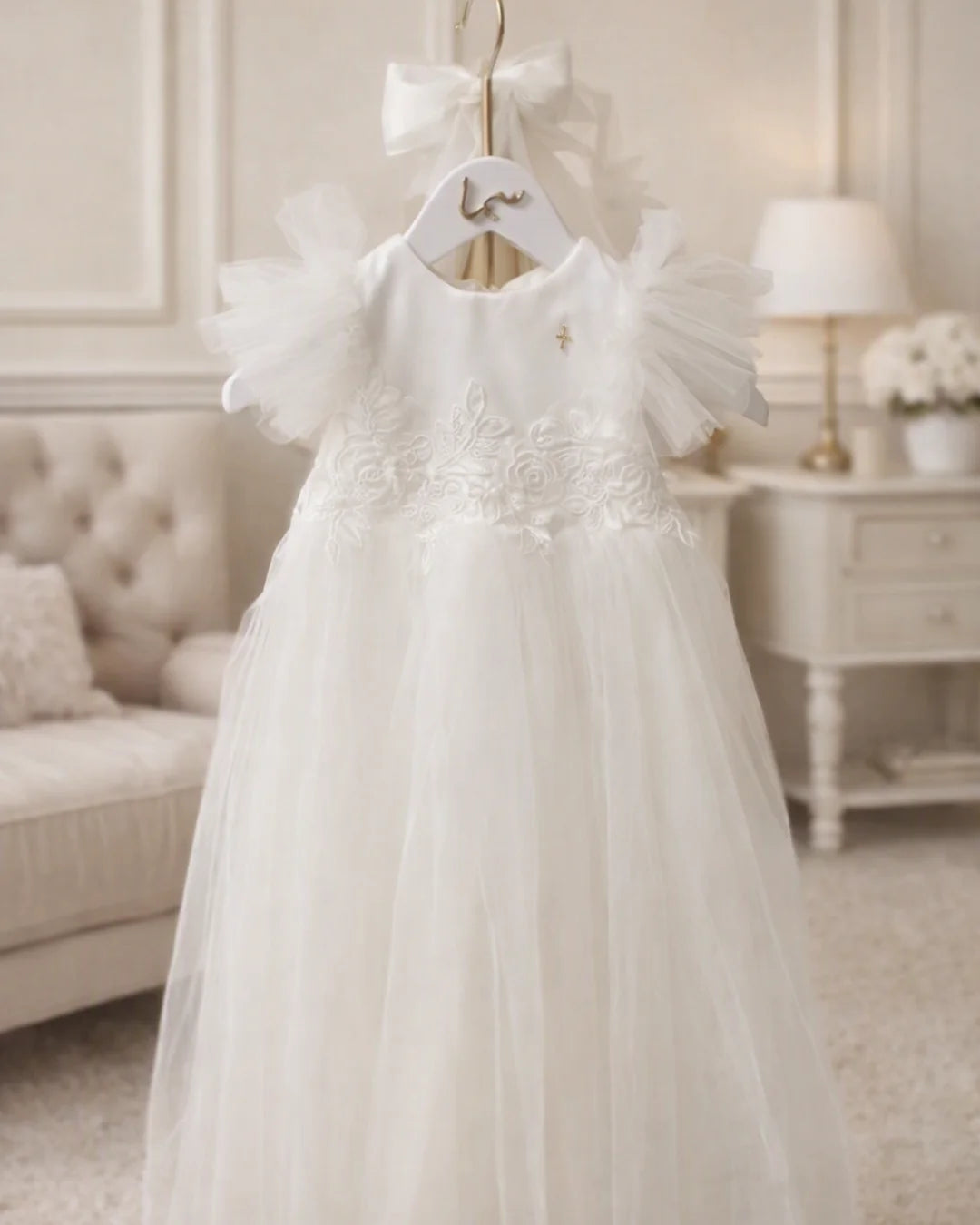 Grace Christening Gown With Bonnet - 1028 LF
