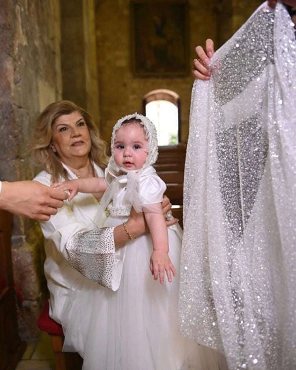 Sandra Christening Gown With Bonnet - 1044 LF
