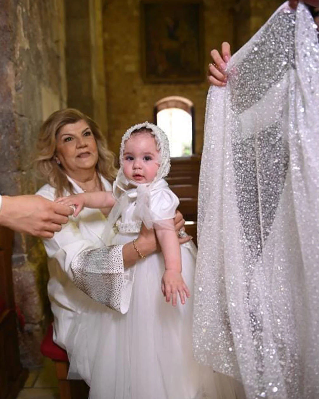 Sandra Christening Gown With Bonnet - 1044 LF
