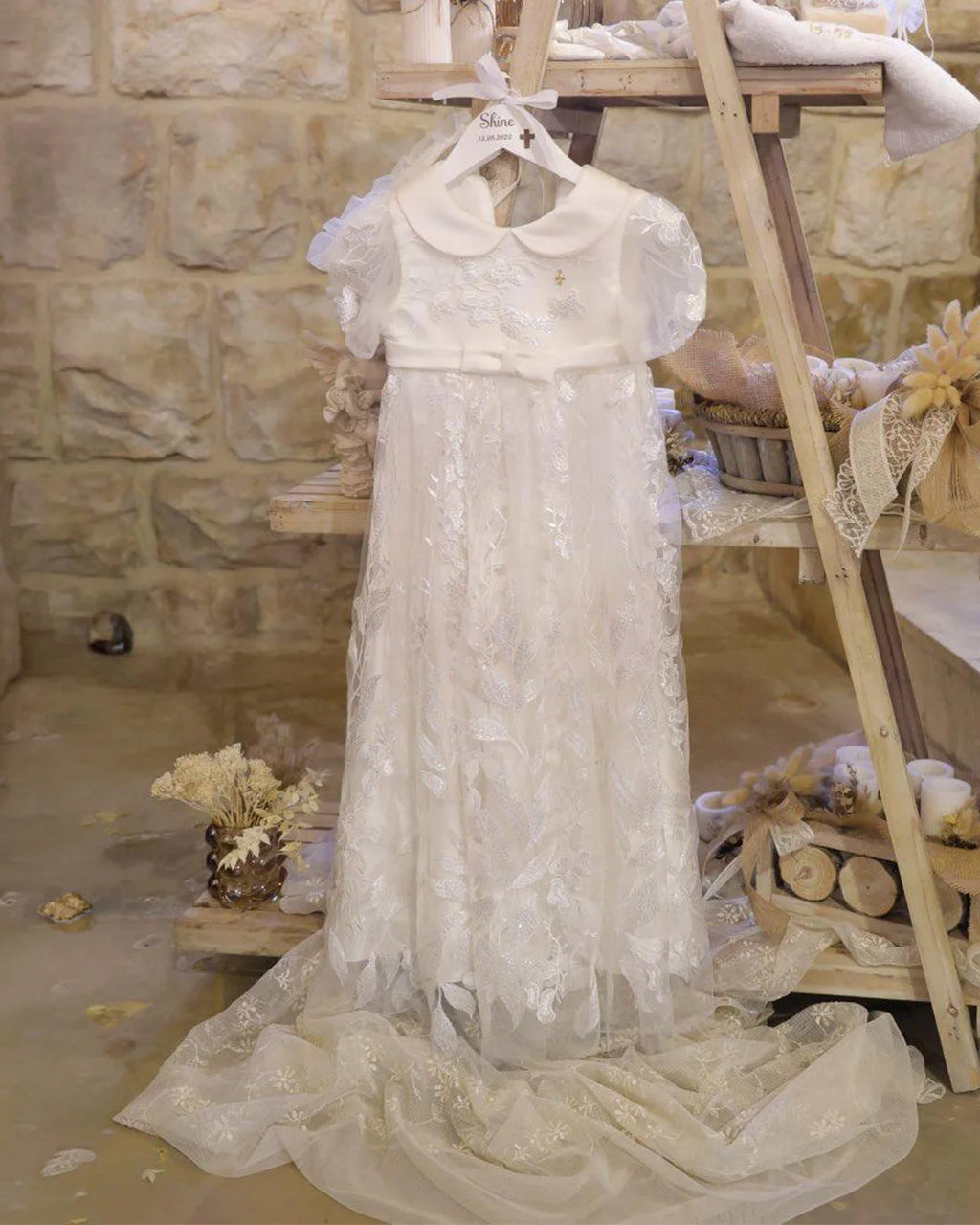 Michele Christening Gown With Bonnet - 1045 LF