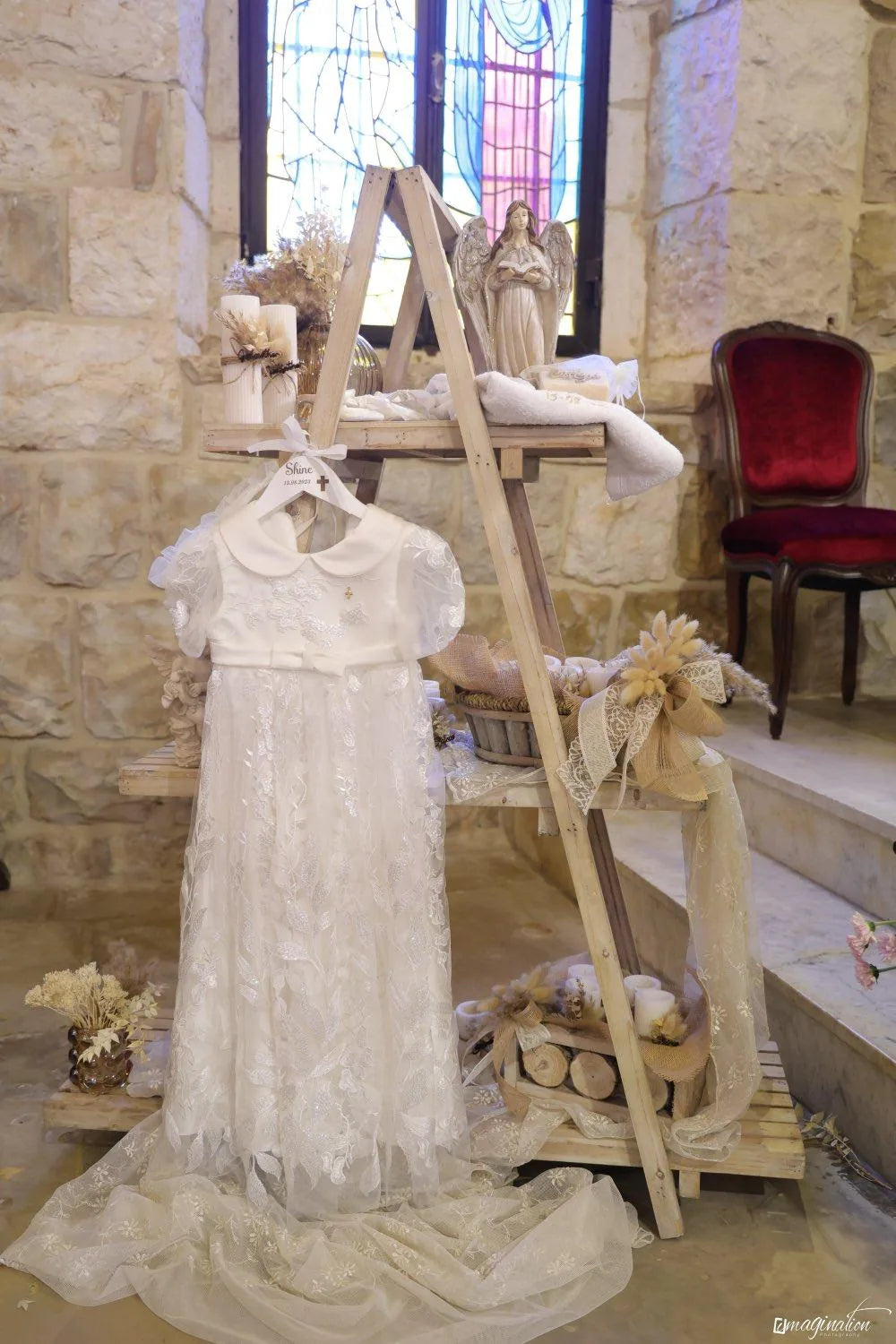Michele Christening Gown With Bonnet - 1045 LF