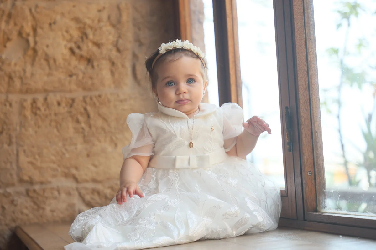 Michele Christening Gown With Bonnet - 1045 LF