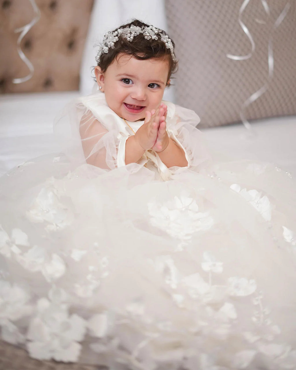 Ivy Christening Gown With Bonnet - 1048 LF