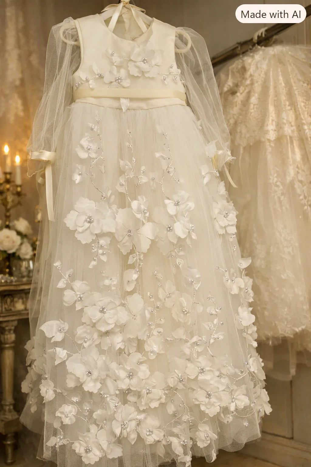 Ivy Christening Gown With Bonnet - 1048 LF