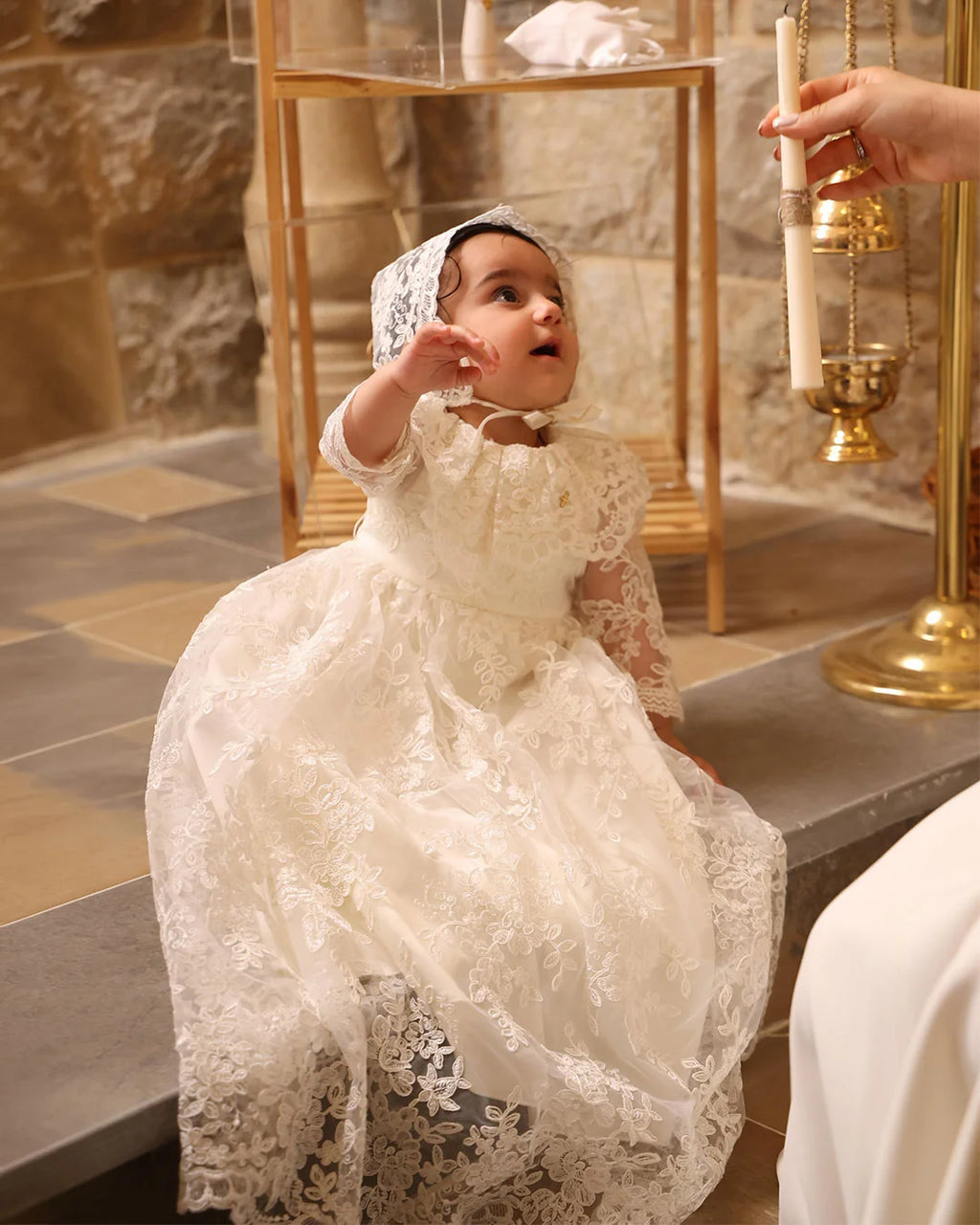 Joya Christening Gown With Bonnet - 1054 LF