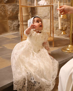 Joya Christening Gown With Bonnet - 1054 LF