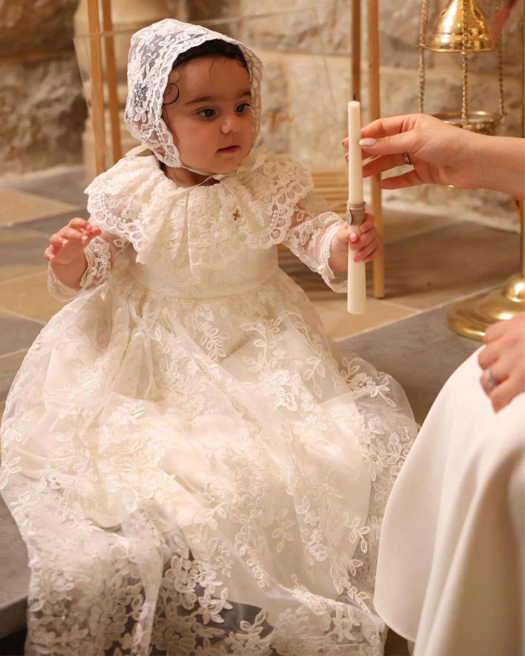 Joya Christening Gown With Bonnet - 1054 LF