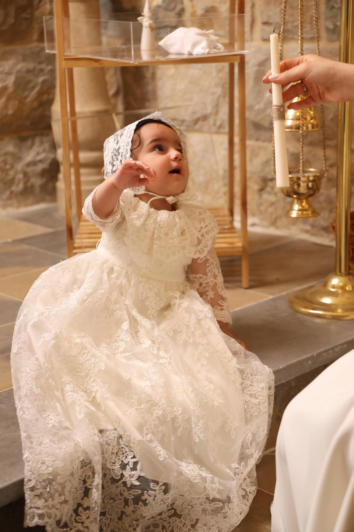 Joya Christening Gown With Bonnet - 1054 LF