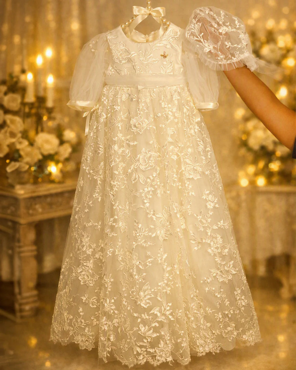 Elena Christening Gown With Bonnet - 1055 LF