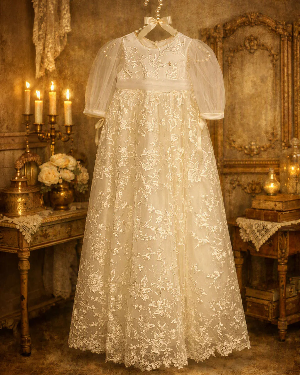 Elena Christening Gown With Bonnet - 1055 LF