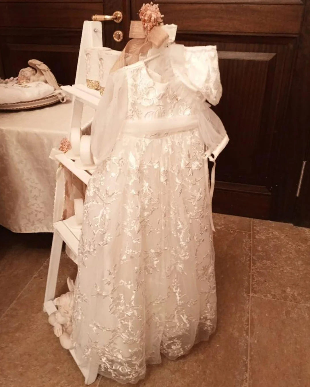 Elena Christening Gown With Bonnet - 1055 LF