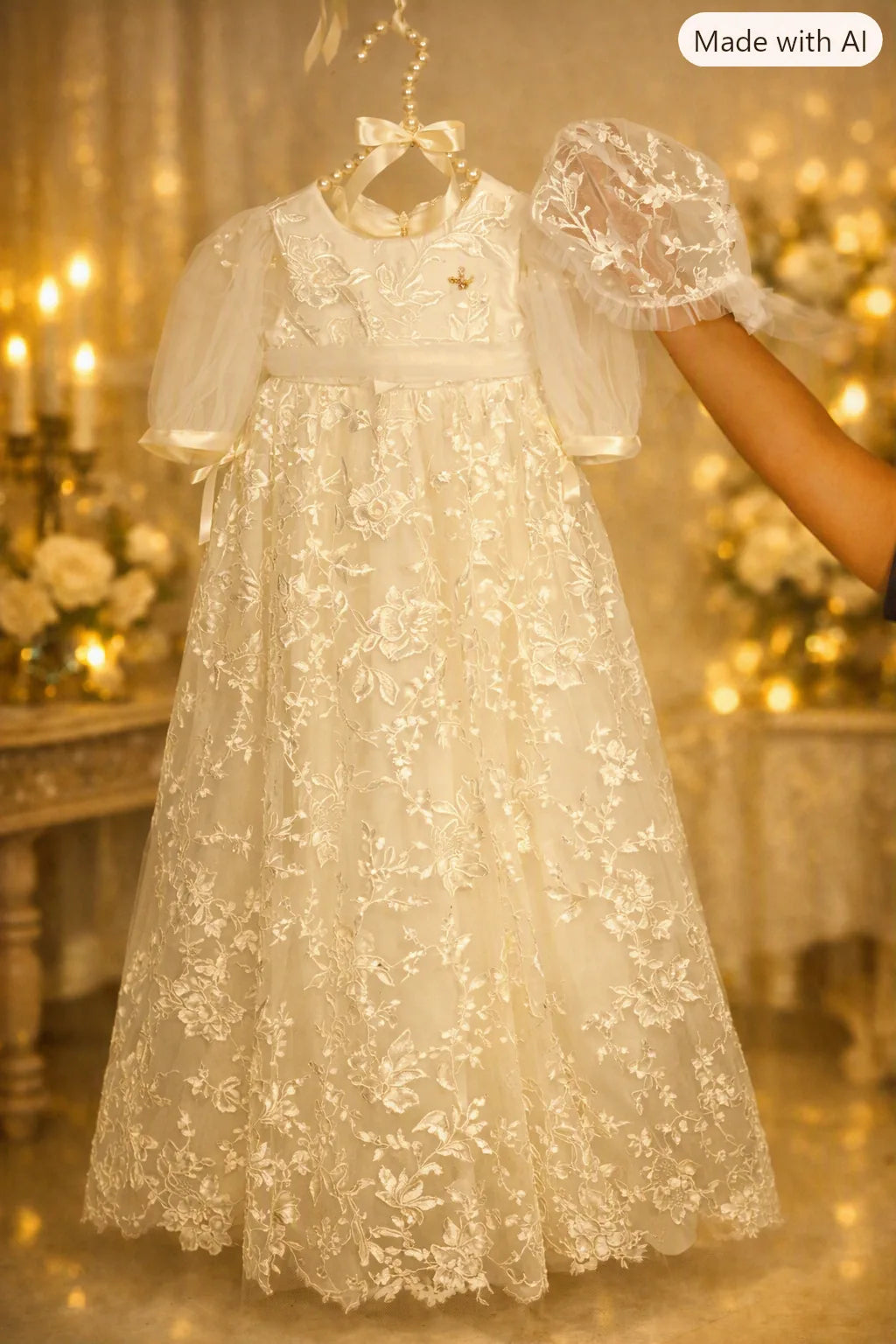 Elena Christening Gown With Bonnet - 1055 LF