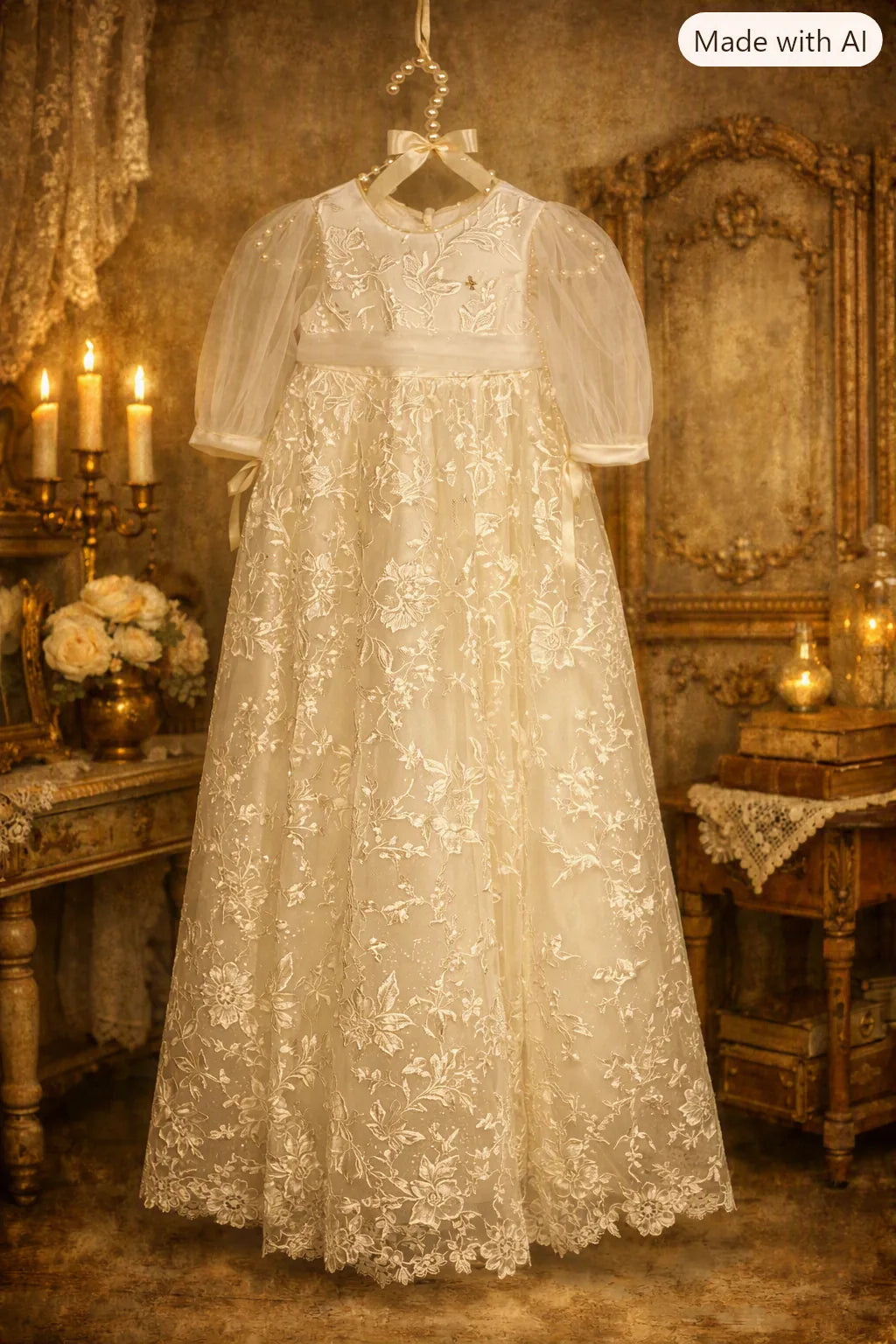 Elena Christening Gown With Bonnet - 1055 LF