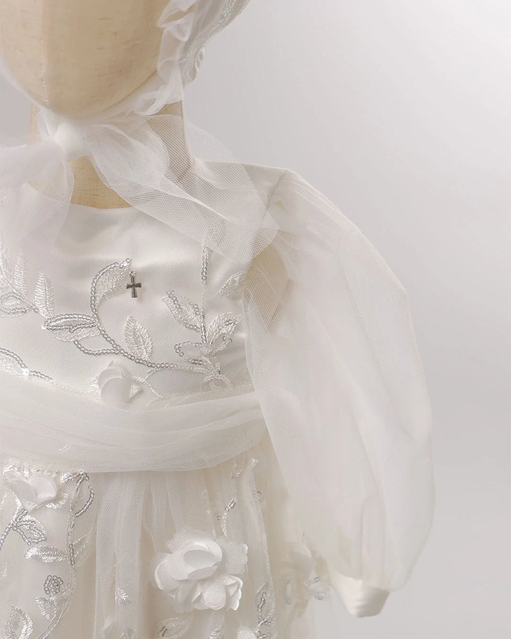 Carine Christening Gown With Bonnet - 1083 LF