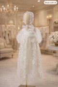 Carine Christening Gown With Bonnet - 1083 LF