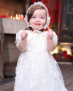 Carine Christening Gown With Bonnet - 1084 LF