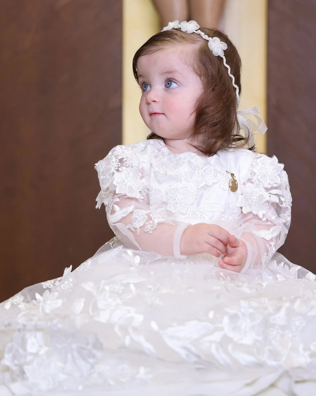 Carine Christening Gown With Bonnet - 1084 LF