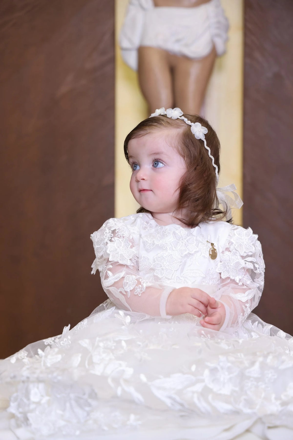 Carine Christening Gown With Bonnet - 1084 LF