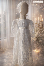 Carine Christening Gown With Bonnet - 1084 LF