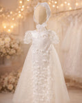 Nour Christening Gown With Bonnet - 1085 LF