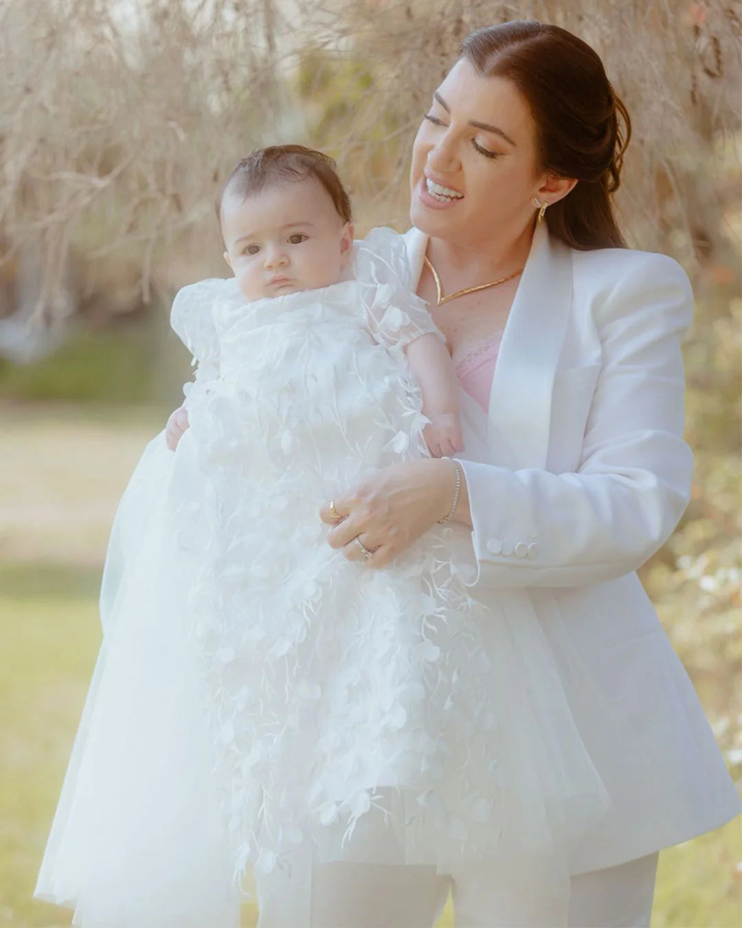 Nour Christening Gown With Bonnet - 1085 LF