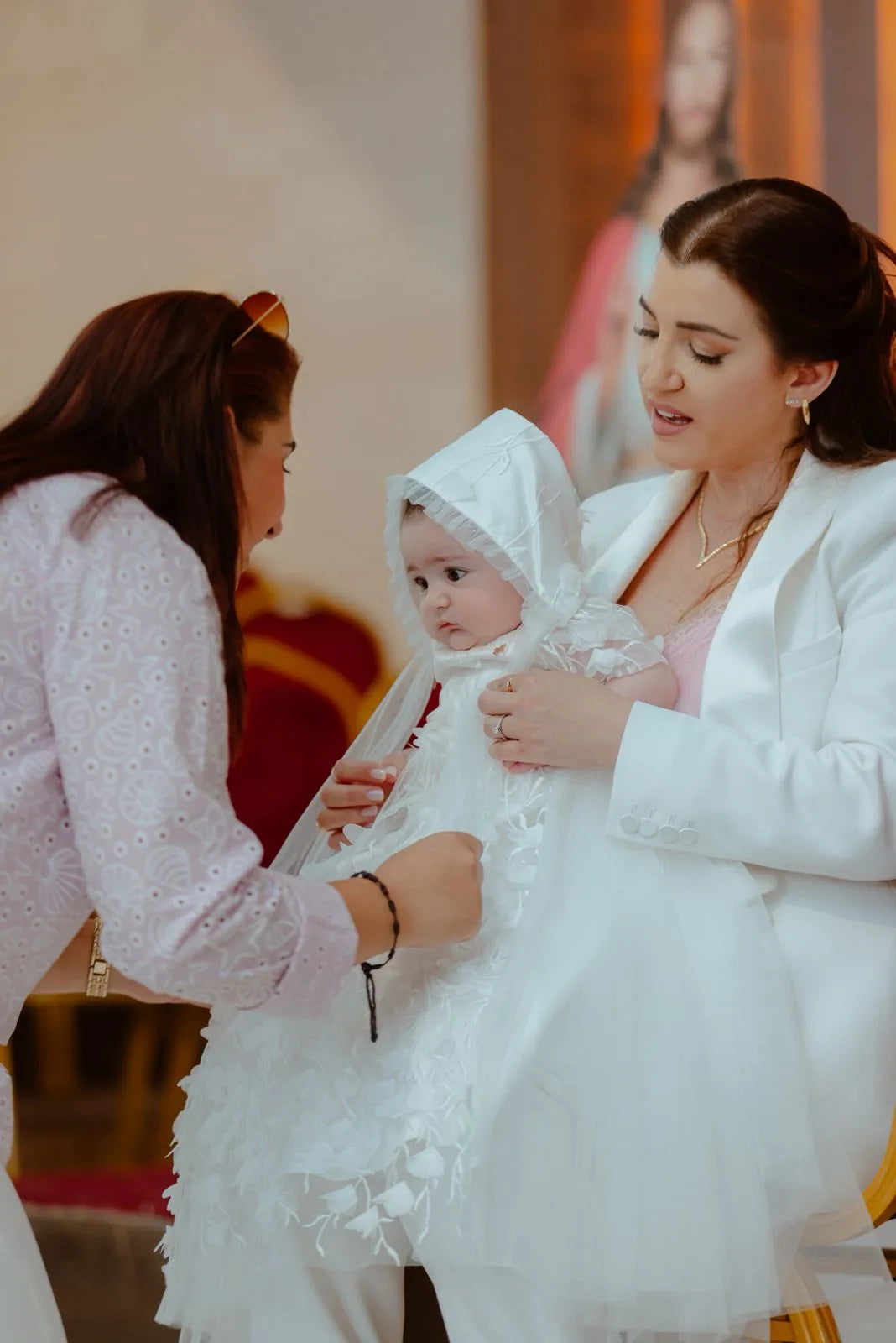 Nour Christening Gown With Bonnet - 1085 LF
