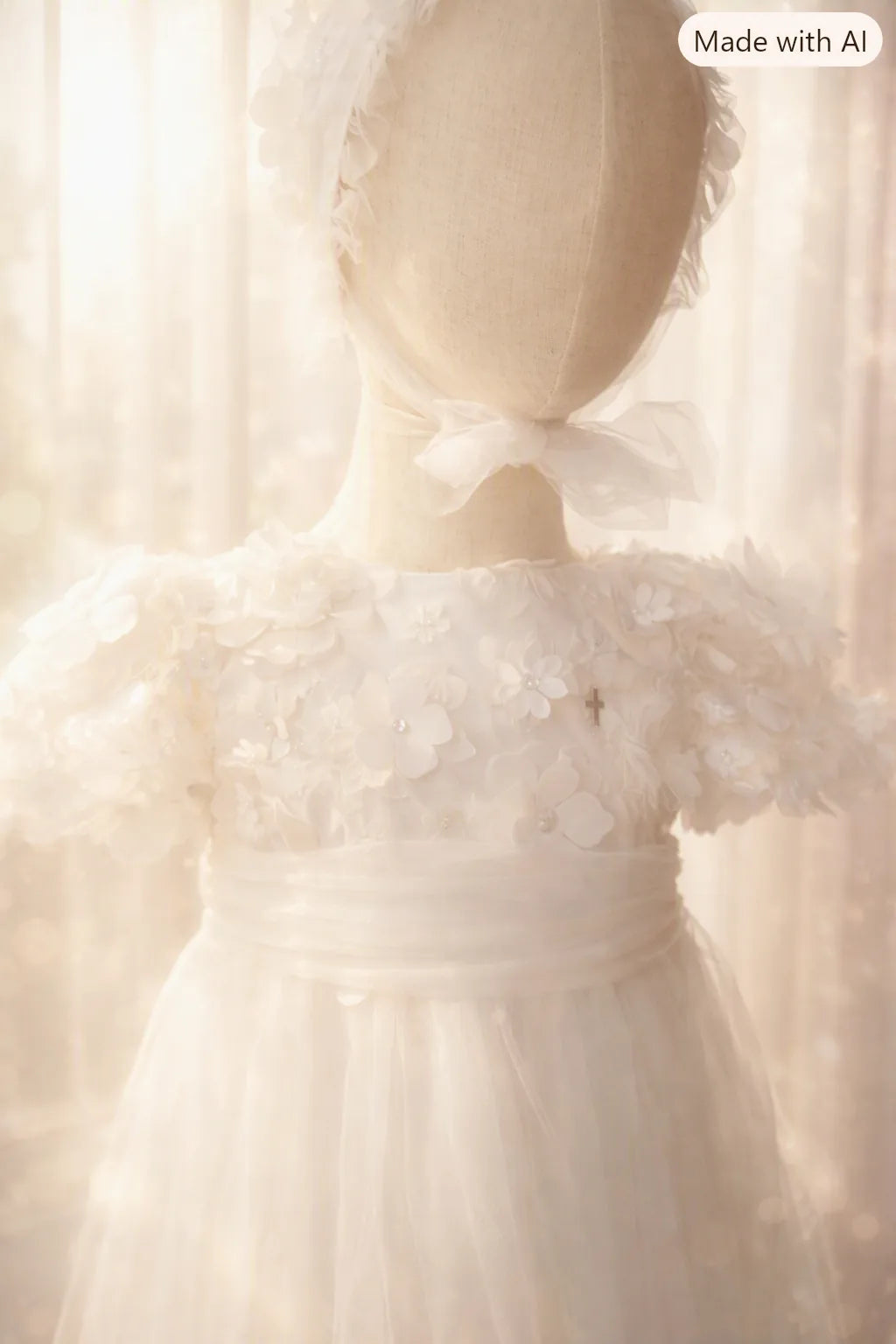 Rebecca Christening Gown With Bonnet - 1102 LF