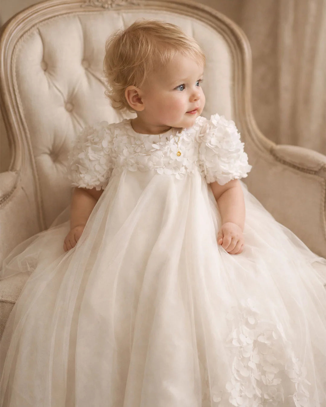 Sienna Christening Gown With Bonnet - 1108 LF
