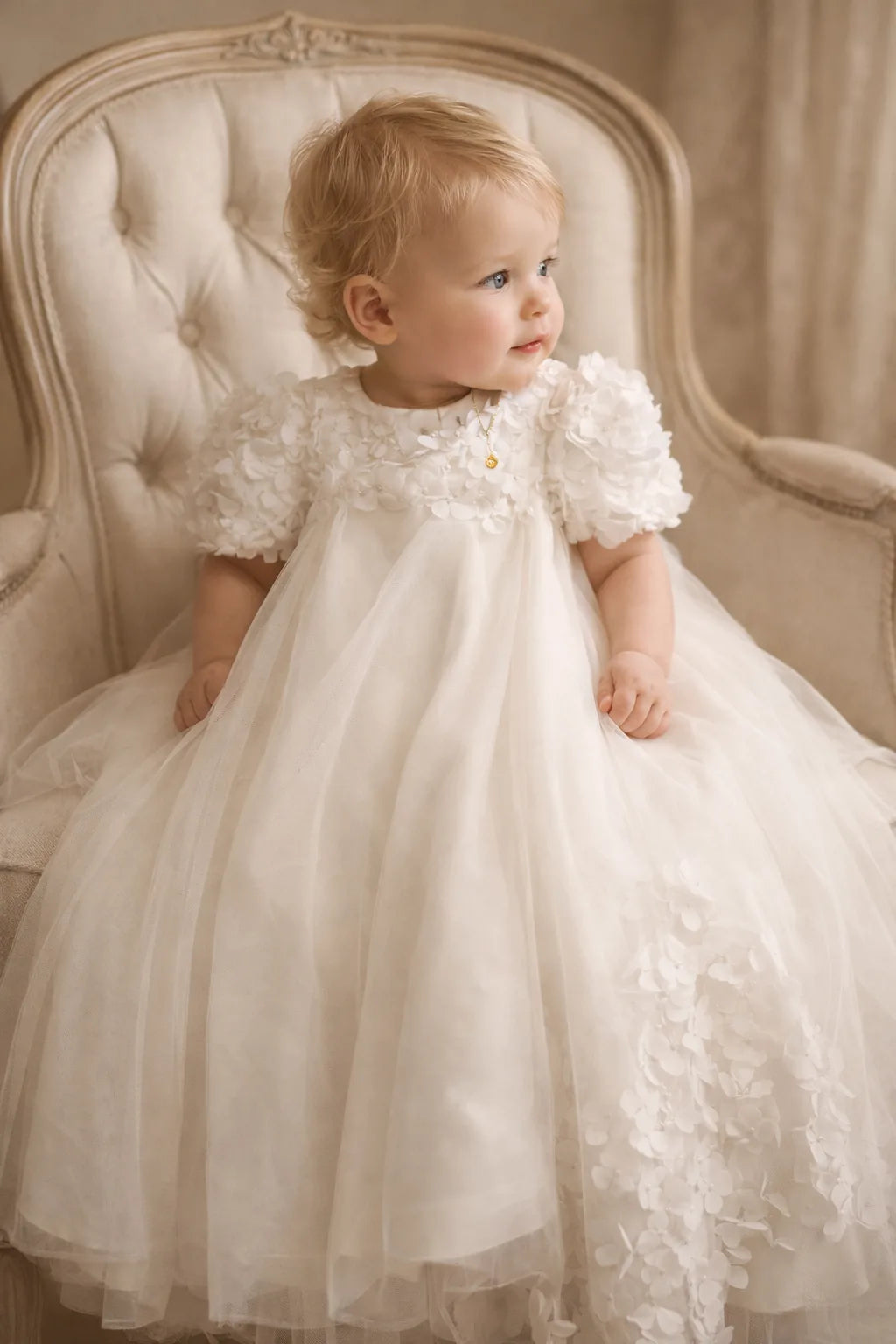 Sienna Christening Gown With Bonnet - 1108 LF