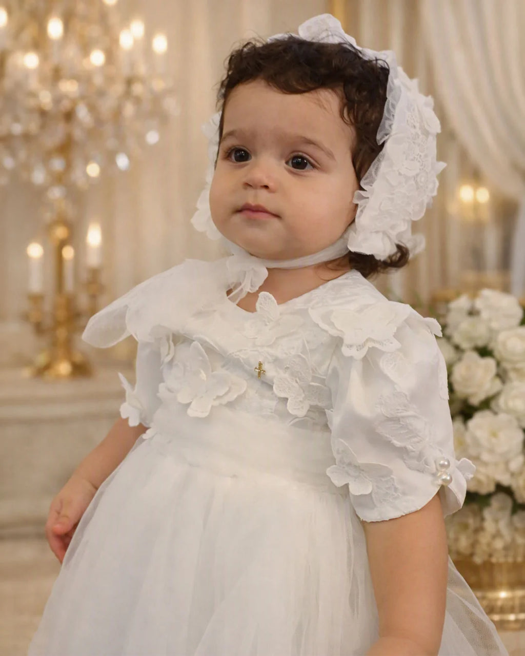 Diane Christening Gown With Bonnet - 1109 LF
