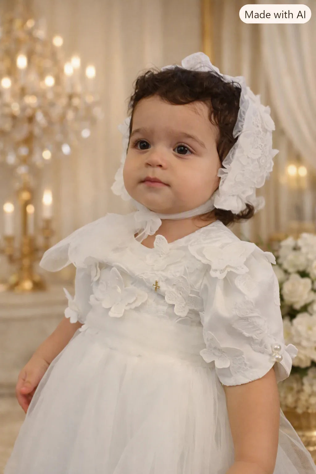 Diane Christening Gown With Bonnet - 1109 LF