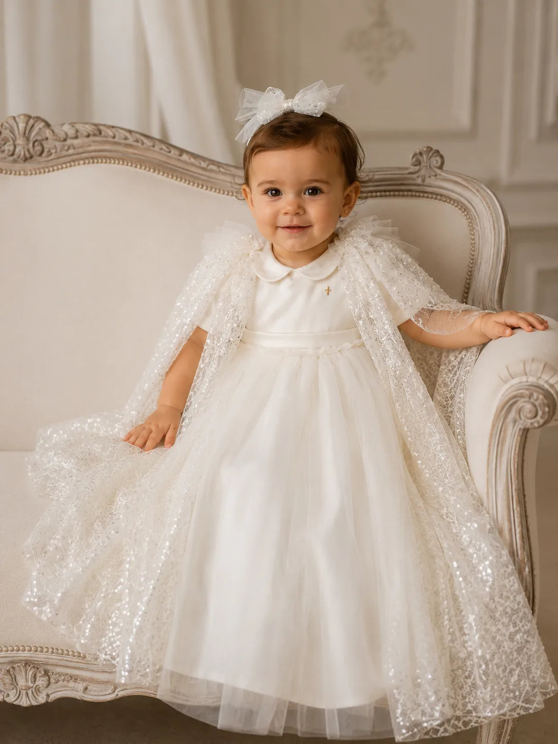 Alma Christening Gown With Bonnet - 1110 LF