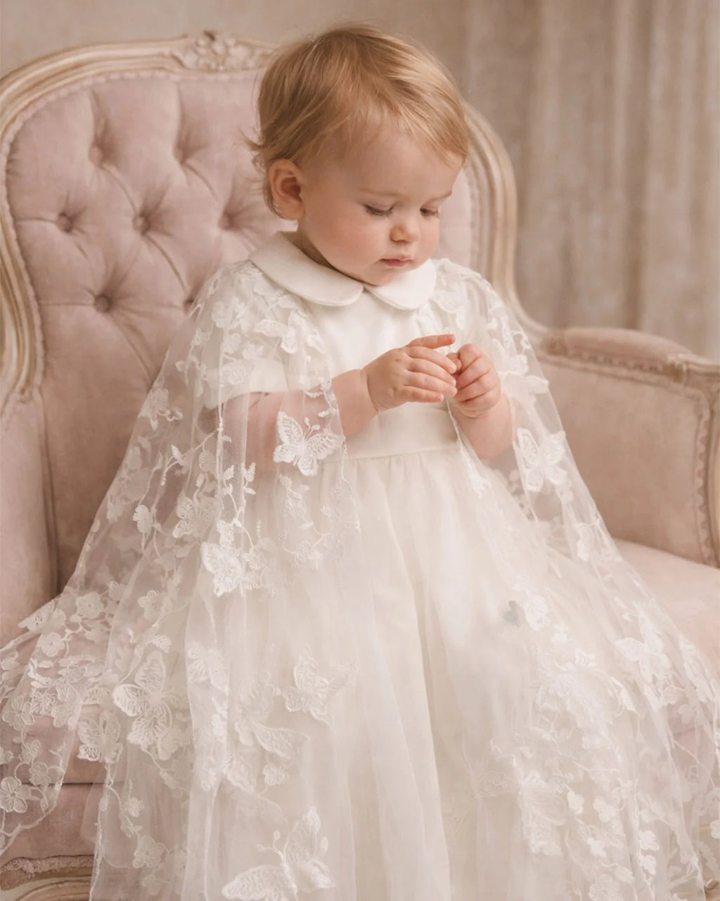 Rose Christening Gown With Bonnet - 1112 LF