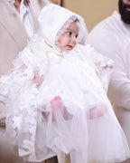 Rose Christening Gown With Bonnet - 1112 LF
