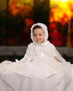 Rose Christening Gown With Bonnet - 1112 LF