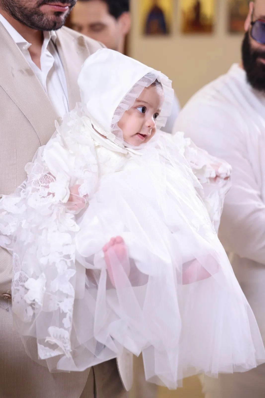 Rose Christening Gown With Bonnet - 1112 LF