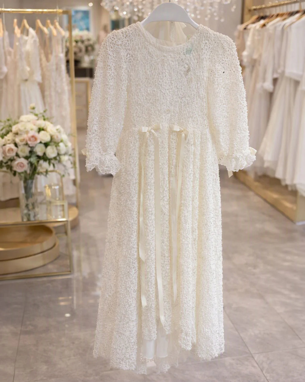 Celine Christening Gown With Bonnet - 1114 LF