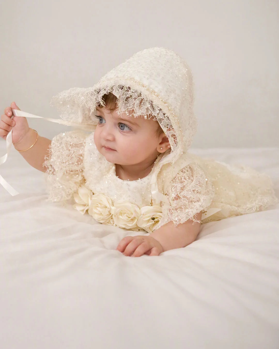 Elora Christening Gown With Bonnet - 1128 LF