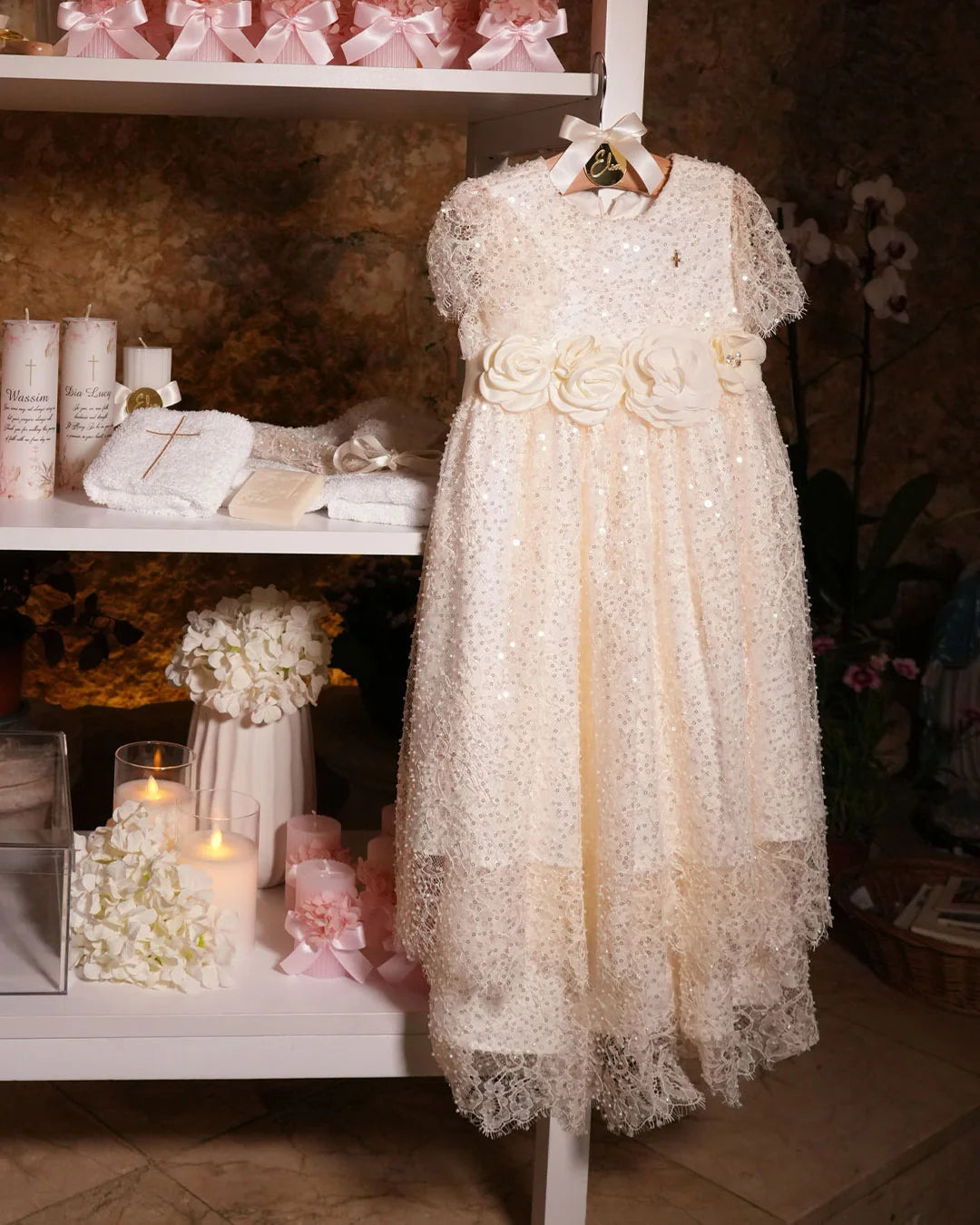 Elora Christening Gown With Bonnet - 1128 LF