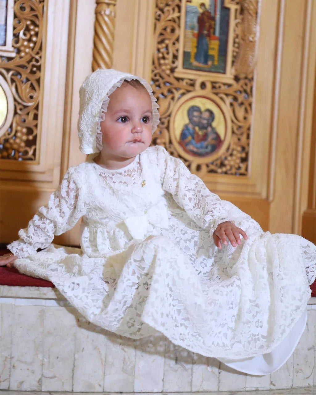 Lyana Christening Gown With Bonnet - 9413 LF