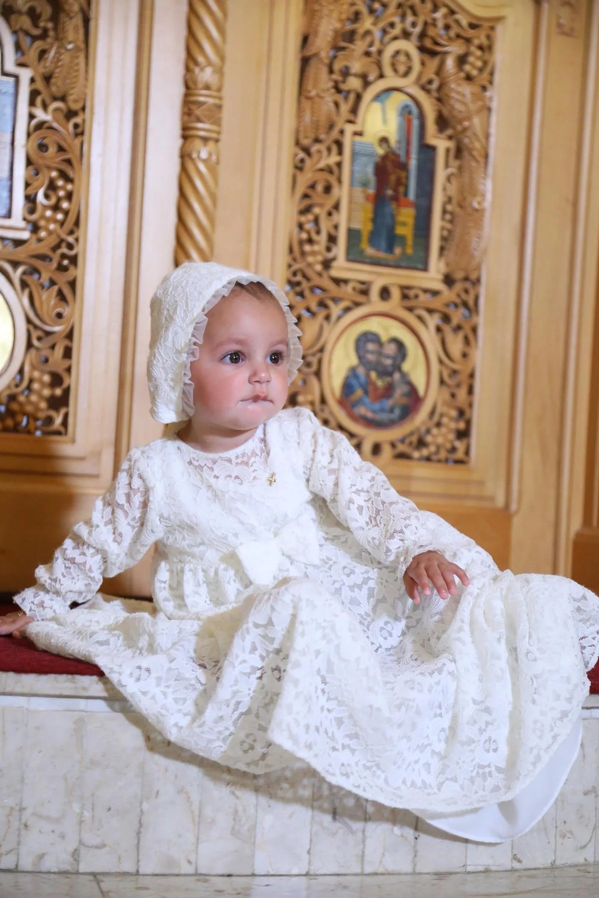 Lyana Christening Gown With Bonnet - 9413 LF