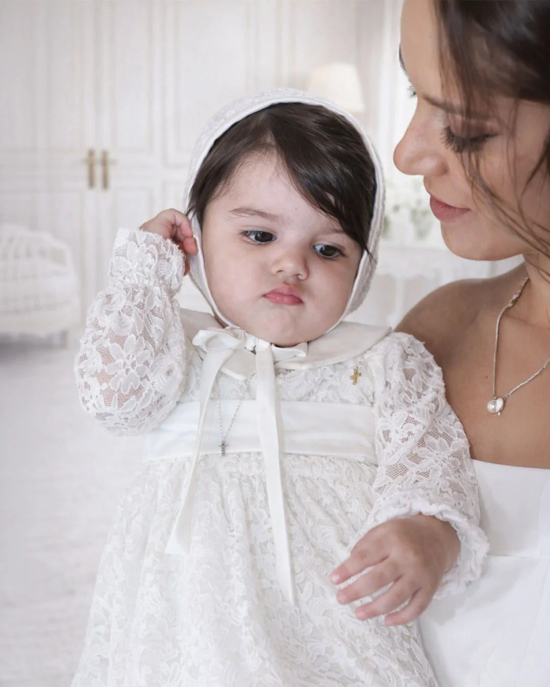 Maria Christening Gown With Bonnet - 9413B LF