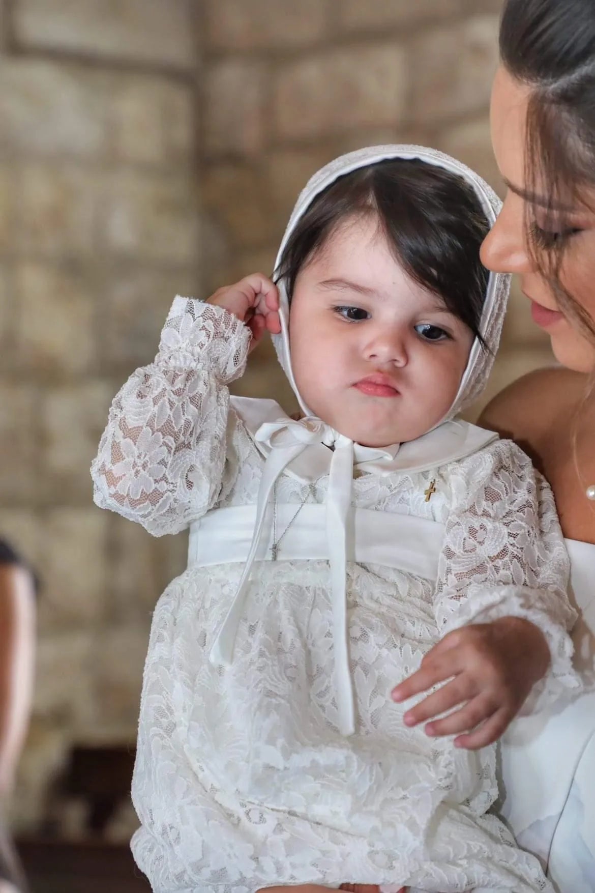 Maria Christening Gown With Bonnet - 9413B LF